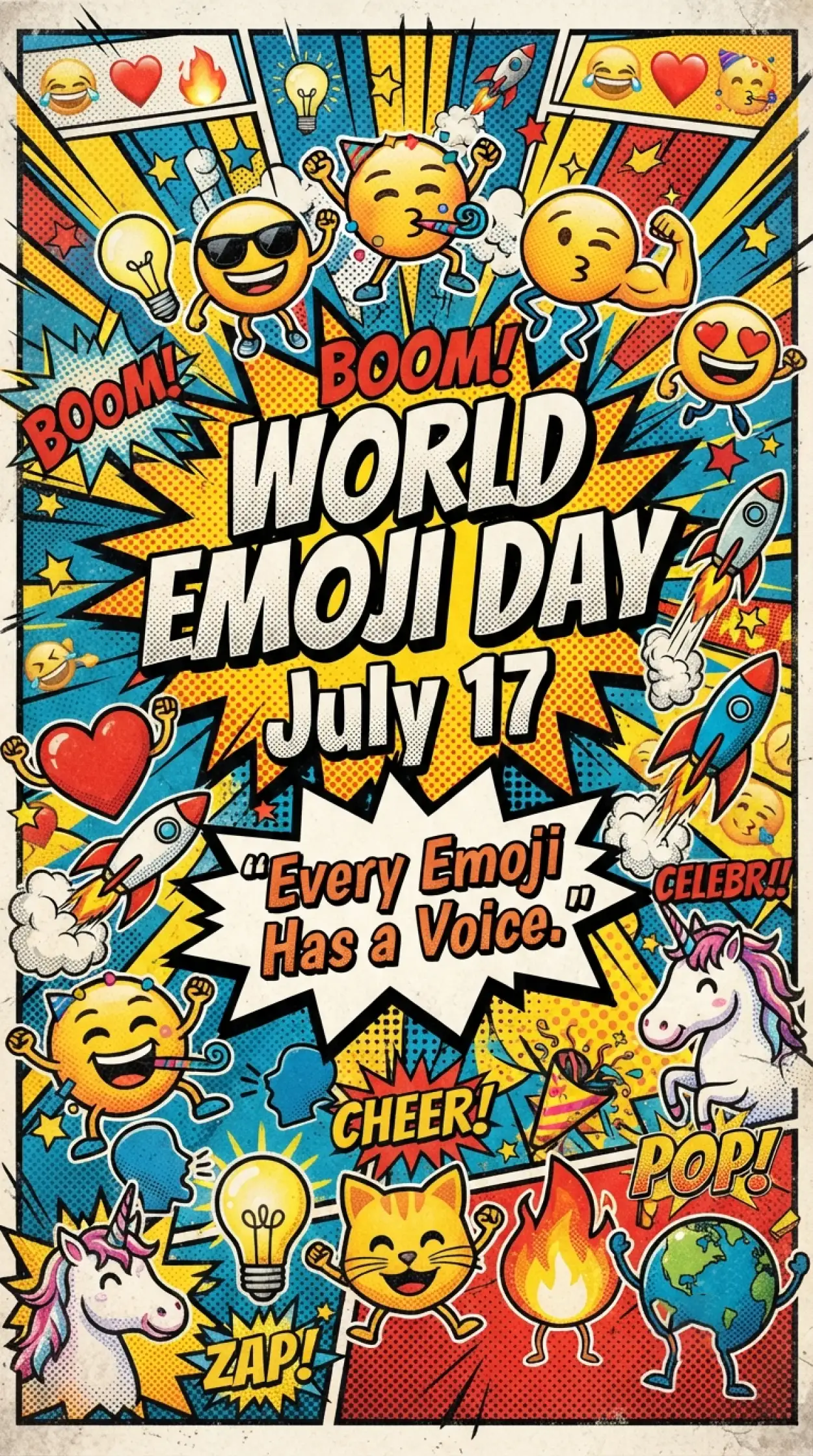 Free Download Emoji Day X Social Poster - High Quality World Emoji Day Poster 2026 Image