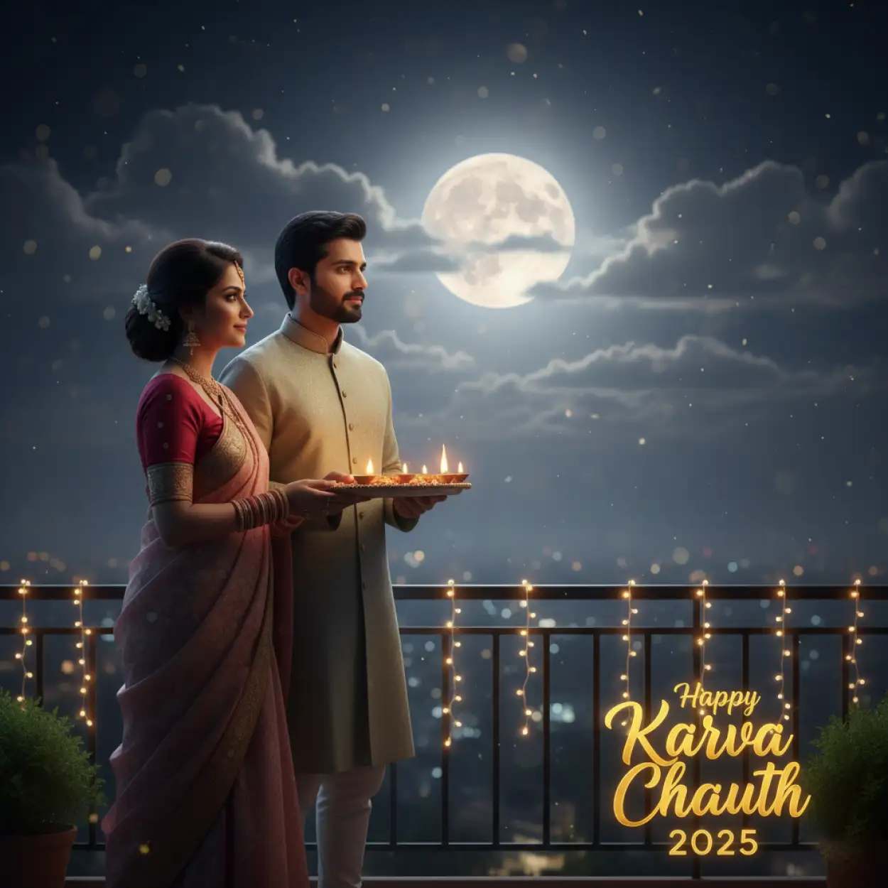 Free Download Emotional Karva Chauth 2025 Quotes For Wife - High Quality Happy Karva Chauth 2025 Background
