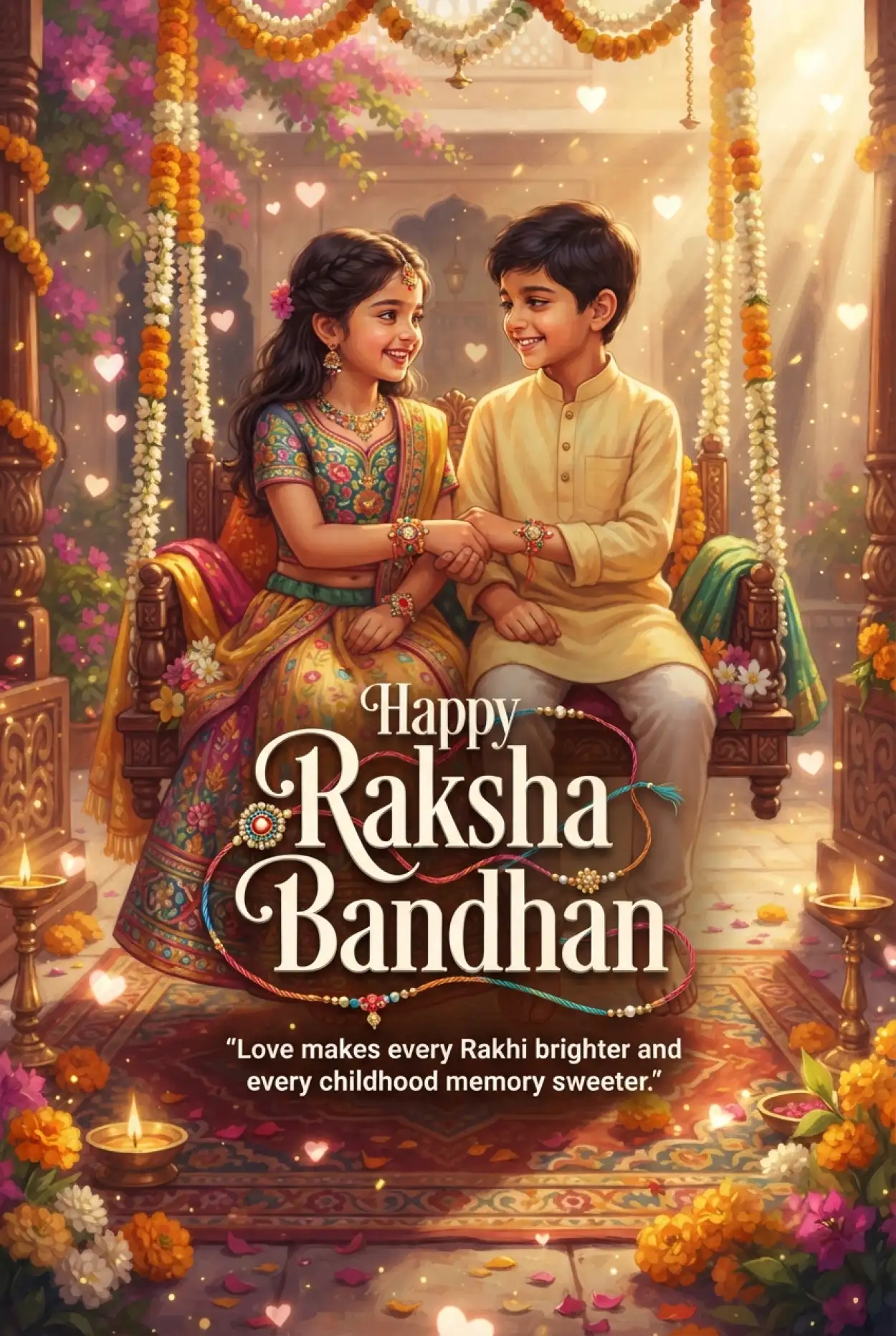 Free Download Emotional Raksha Bandhan Wishes For Kids - High Quality Happy Raksha Bandhan Wishes For Children Image