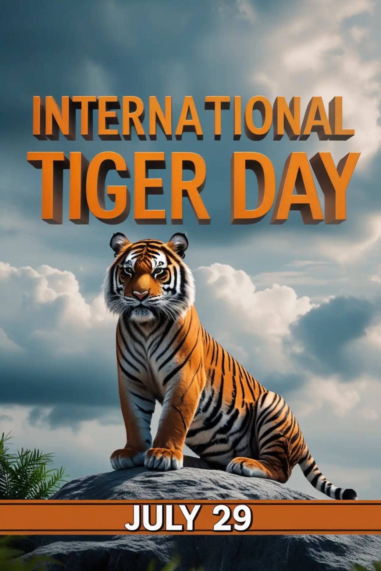 Free Download Endangered Tiger Poster With Message - High Quality International Tiger Day Background