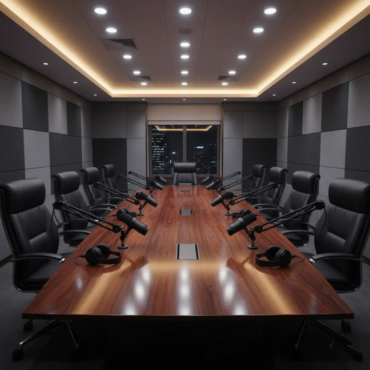 Free Download Executive Office Style Podcast Studio Background For Leadership Podcast - High Quality Podcast Studio Background Background Image