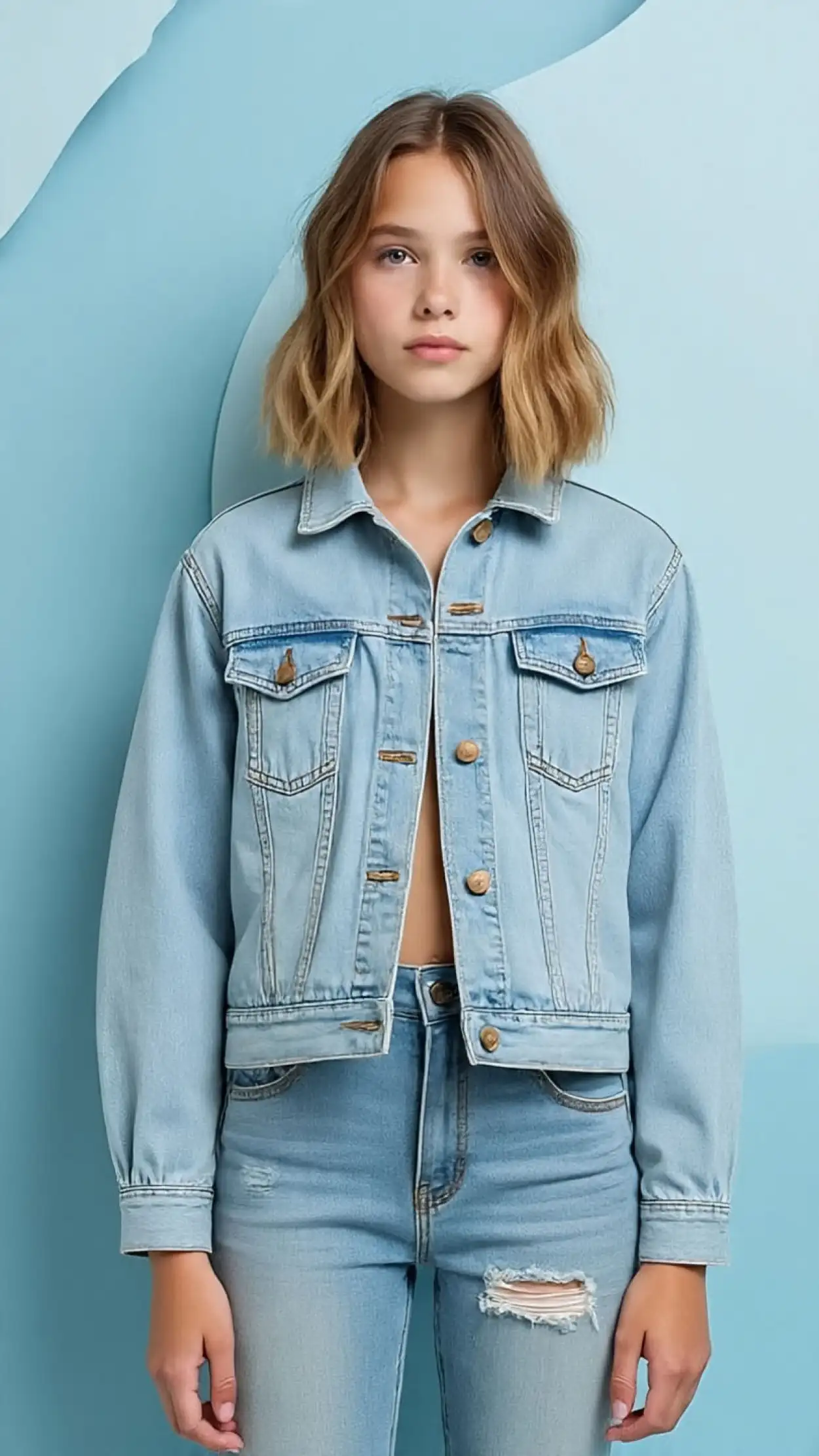 Free Download Fashion Photoshoot Of Australian Girl In Blue Outfit - High Quality Free Blue Picture Background