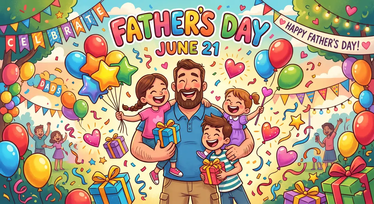 Free Download Fathers Day 2026 Cartoon Dad Illustration - High Quality Fathers Day 2026 Image