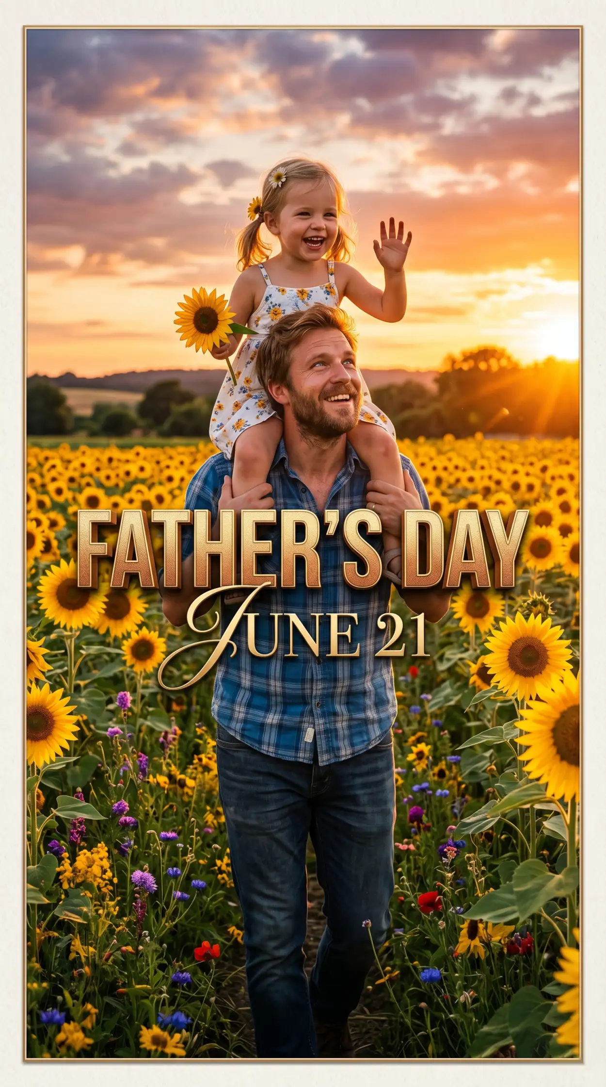 Free Download Fathers Day 2026 Custom Photo Card Template - High Quality Fathers Day 2026 Image