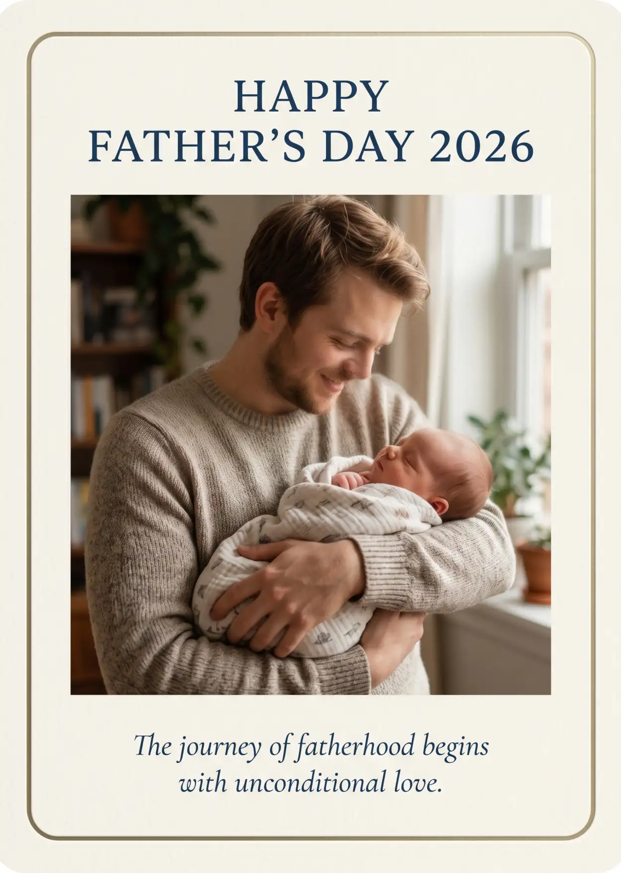 Free Download Fathers Day 2026 Custom Photo Frame - High Quality Happy Fathers Day 2026 Image