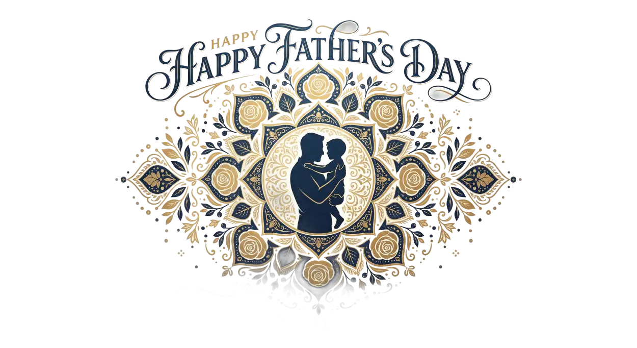 Free Download Fathers Day Black And Gold Png 2 - High Quality Fathers Day Png Transparent PNG