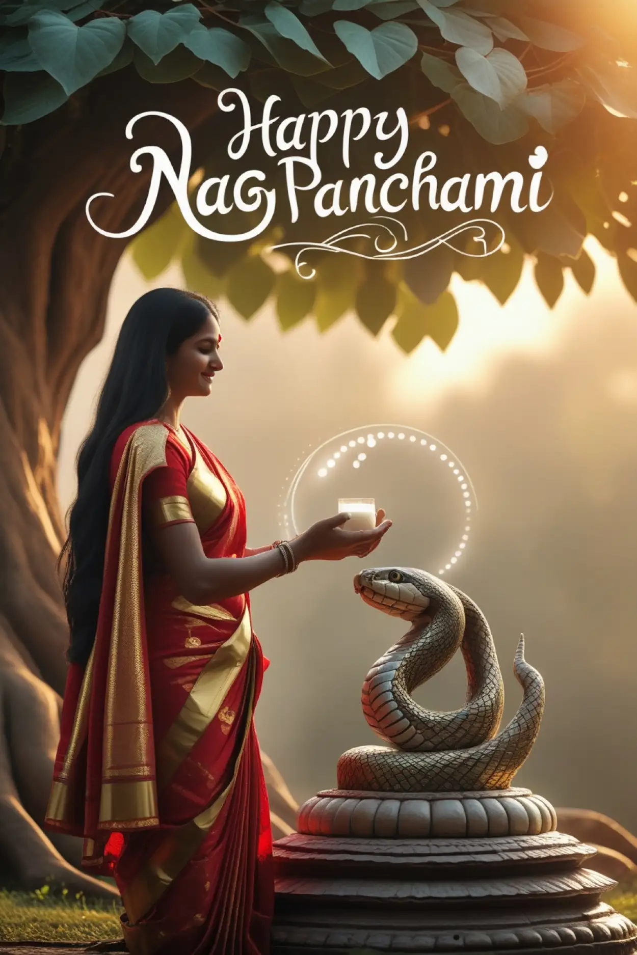 Free Download Female Worship Nag Panchami Celebration Image - High Quality Happy Nag Panchami Background