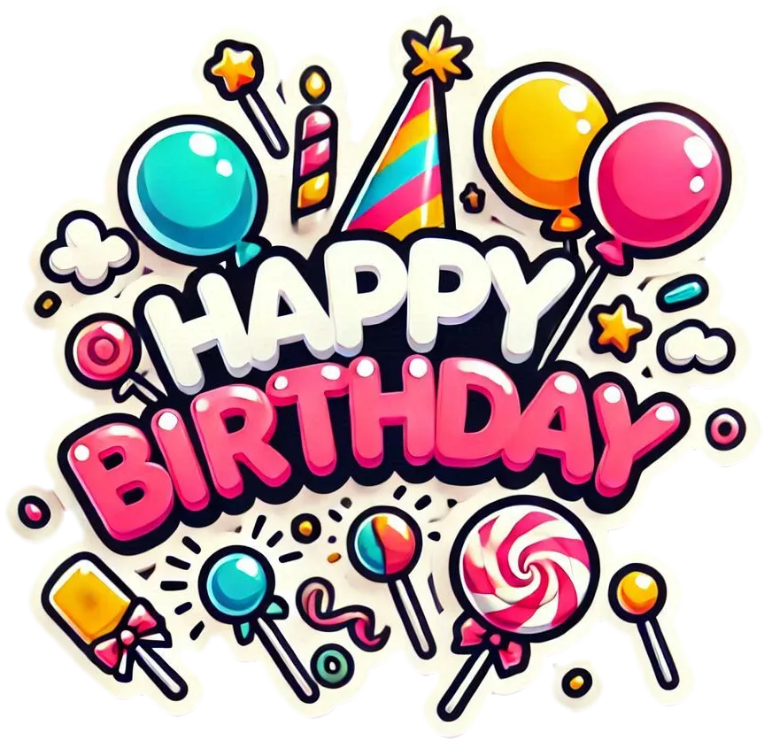 Festive Colorful Balloon Happy Birthday Text Graphics - Royalty Free Happy Birthday Image | Pngmagic Free Download Festive Colorful Balloon Happy Birthday Text Graphics - High Quality Happy Birthday PNG Image