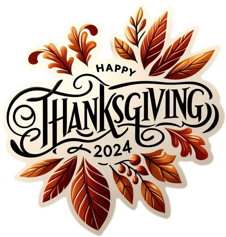 Free Download Festive Happy Thanksgiving Png With Leaves And Acorns - High Quality Happy Thanksgiving PNG Image