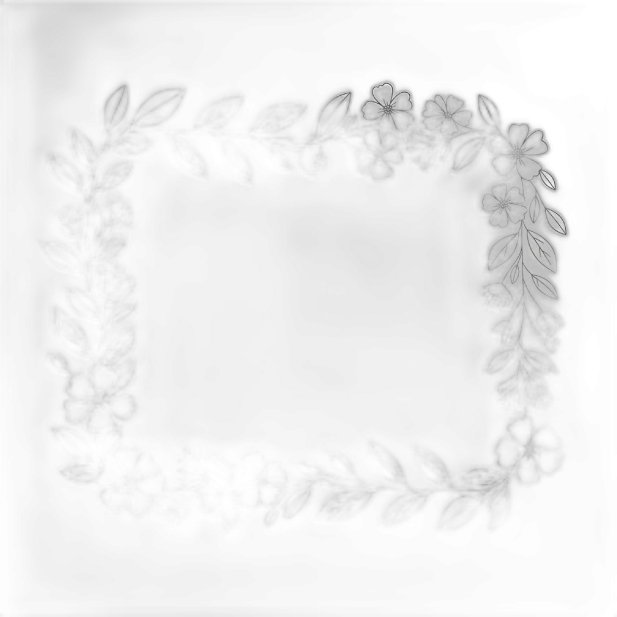 Free Download Floral Line Art Frame Png No Background - High Quality Frame Png Transparent PNG