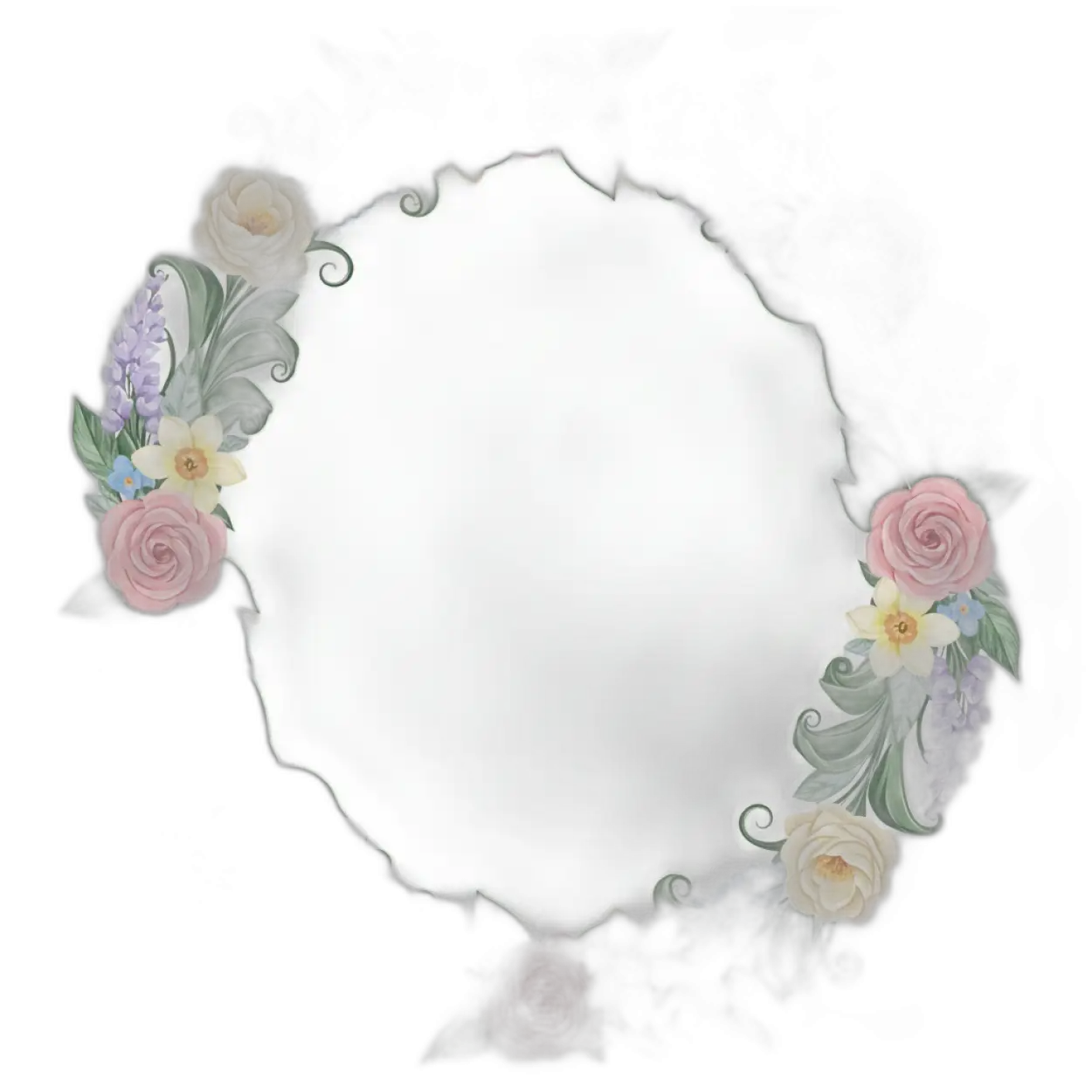 Free Download Floral Wreath Frame Png Transparent Hd - High Quality Frame Png Transparent PNG
