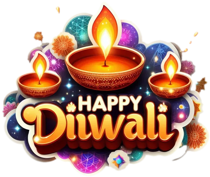 Free Download Free Download Diwali Png Text With Sparkling Fireworks Effects - High Quality Diwali Fireworks PNG Image