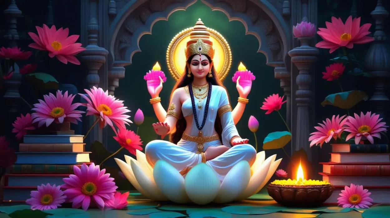 Free Download Free Saraswati Puja Wallpaper With Blessings - High Quality Saraswati Puja Wallpapers Background