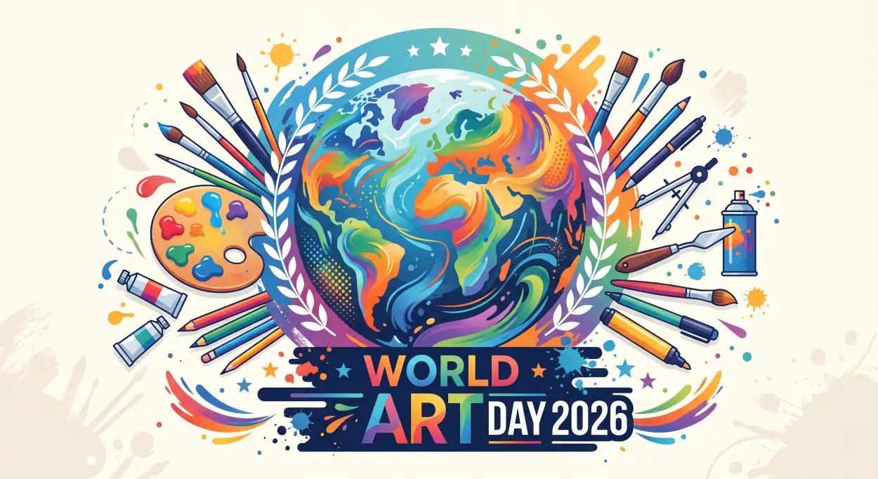 Free Download Free World Art Day 2026 Png Images Download 2 - High Quality World Art Day 2026 Wishes Transparent PNG