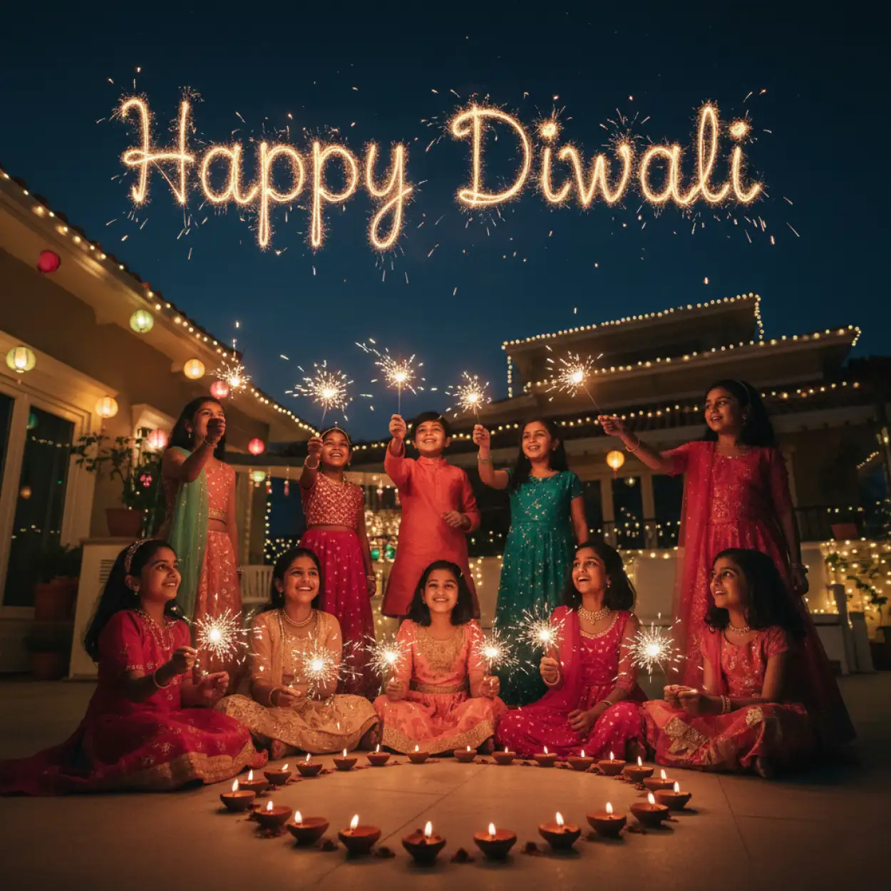 Friends Celebrating Diwali Photo For Sharing On Social Media - Royalty Free Happy Diwali Image | Pngmagic Free Download Friends Celebrating Diwali Photo For Sharing On Social Media - High Quality Happy Diwali Background