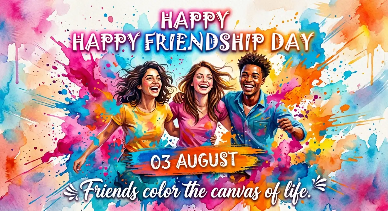 Free Download Friendship Day 2026 Colorful Artwork - High Quality Happy Friendship Day 2026 Image