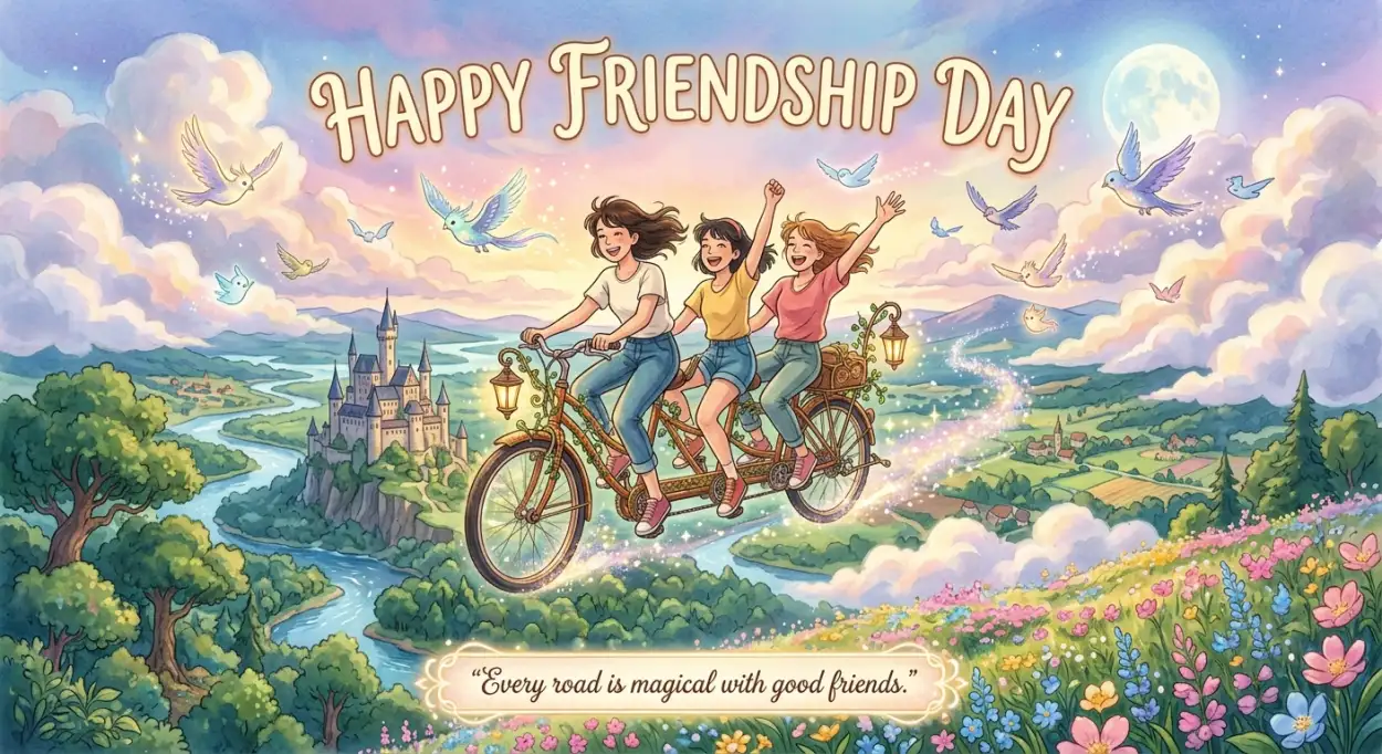 Free Download Friendship Day 2026 Watercolor Artwork - High Quality Happy Friendship Day 2026 Image