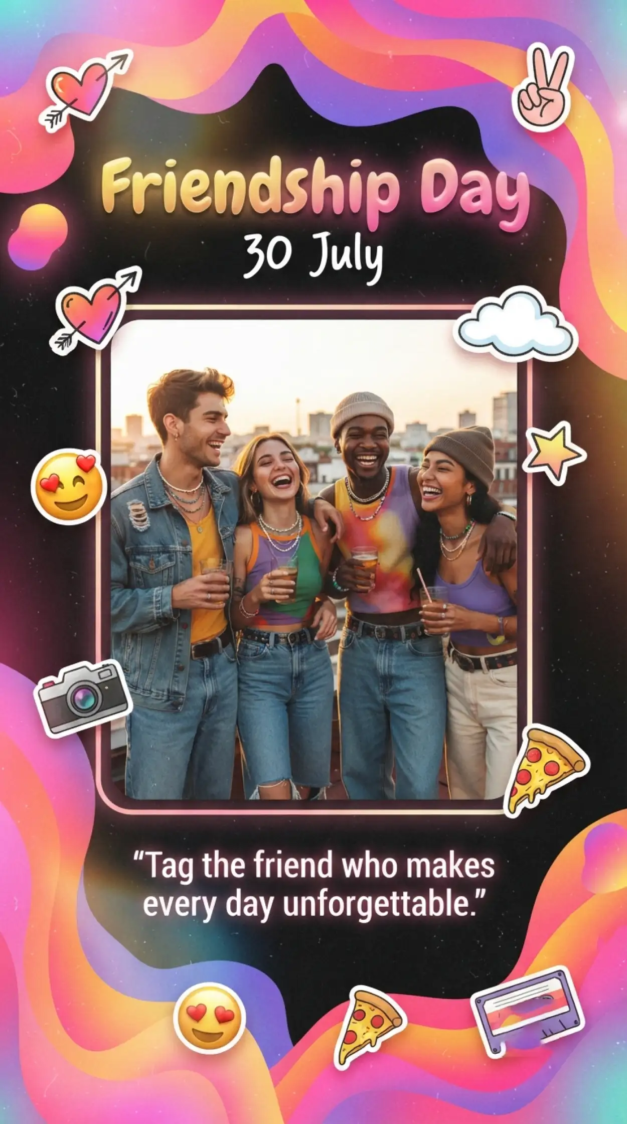 Free Download Friendship Day Cinematic Poster Design - High Quality International Friendship Day Image