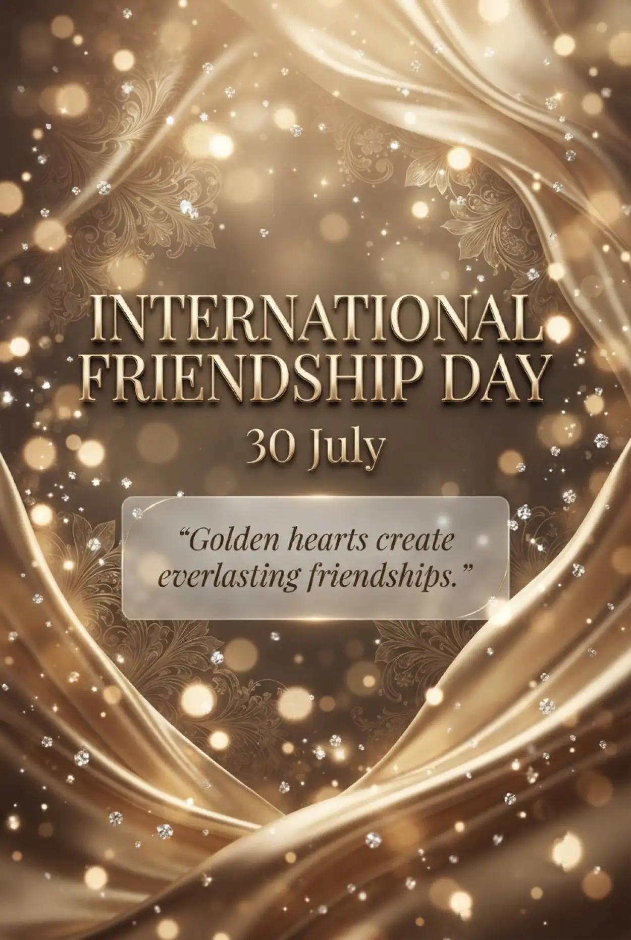 Free Download Friendship Day Luxury Gold Typography - High Quality International Friendship Day Image