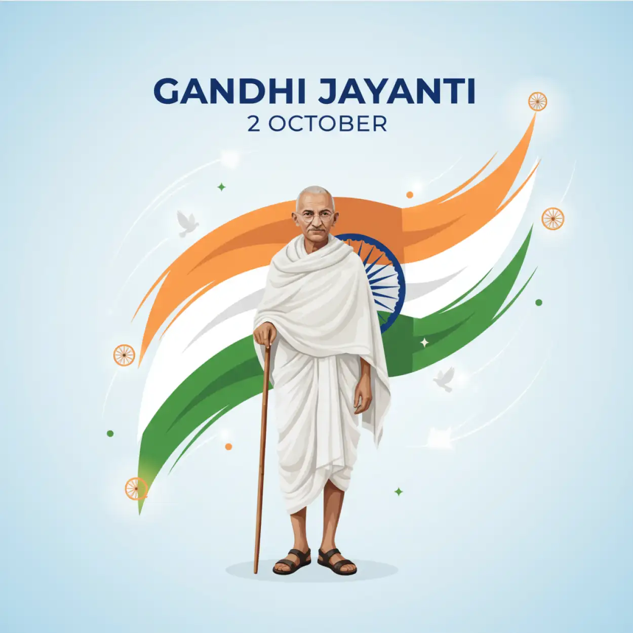 Free Download Gandhi Jayanti 2 October Background Image - High Quality Mahatma Gandhi Background Background