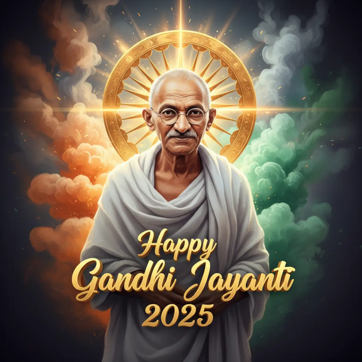 Free Download Gandhi Jayanti 2025 HD Poster Free Download - High Quality Happy Gandhi Jayanti 2025 Image