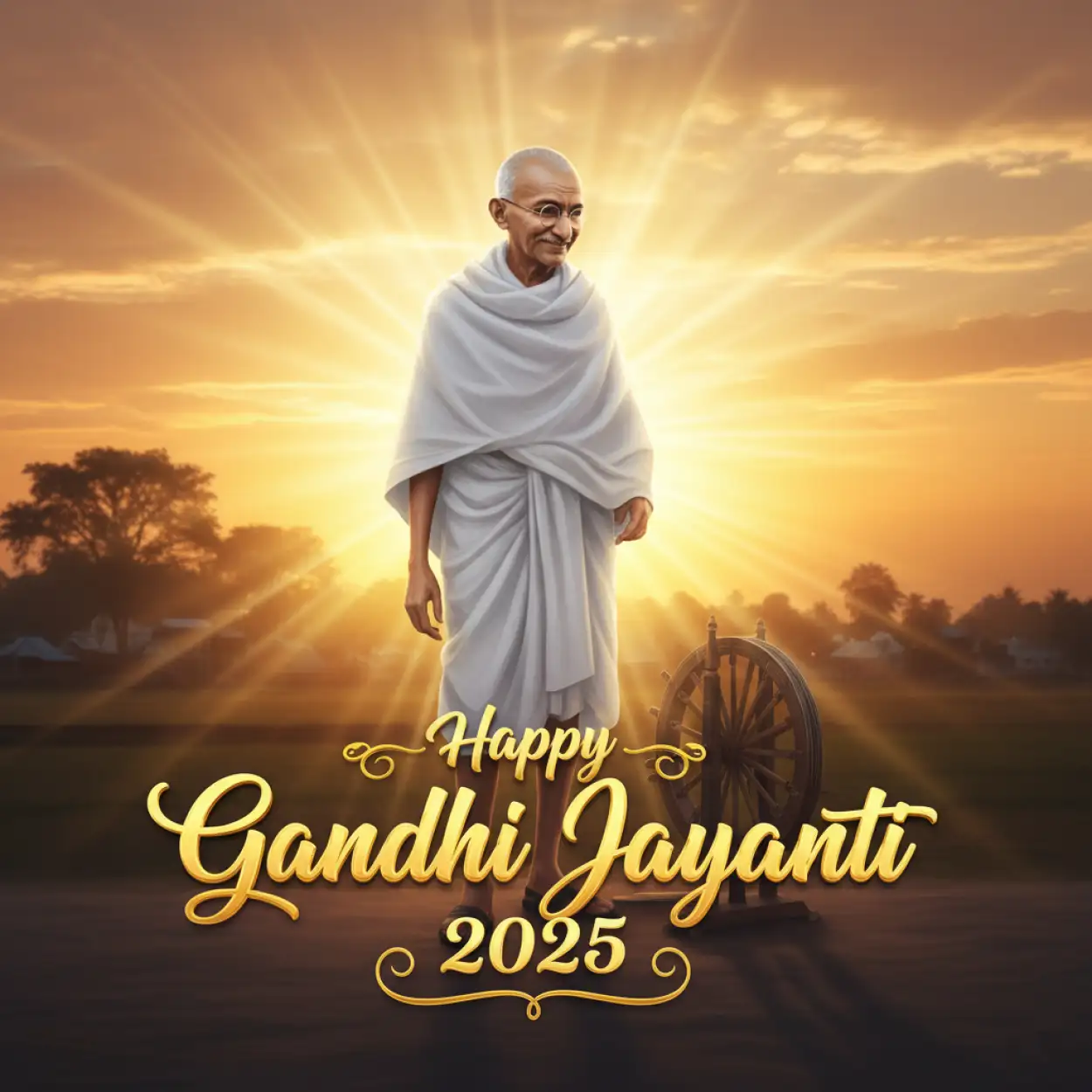 Free Download Gandhi Jayanti 2025 Short Speech In Hindi - High Quality Happy Gandhi Jayanti 2025 Background