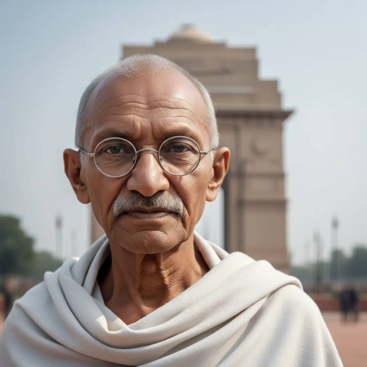 Free Download Gandhi Ji Realistic Photo Png Transparent Background - High Quality Mahatma Gandhi Background PNG Image