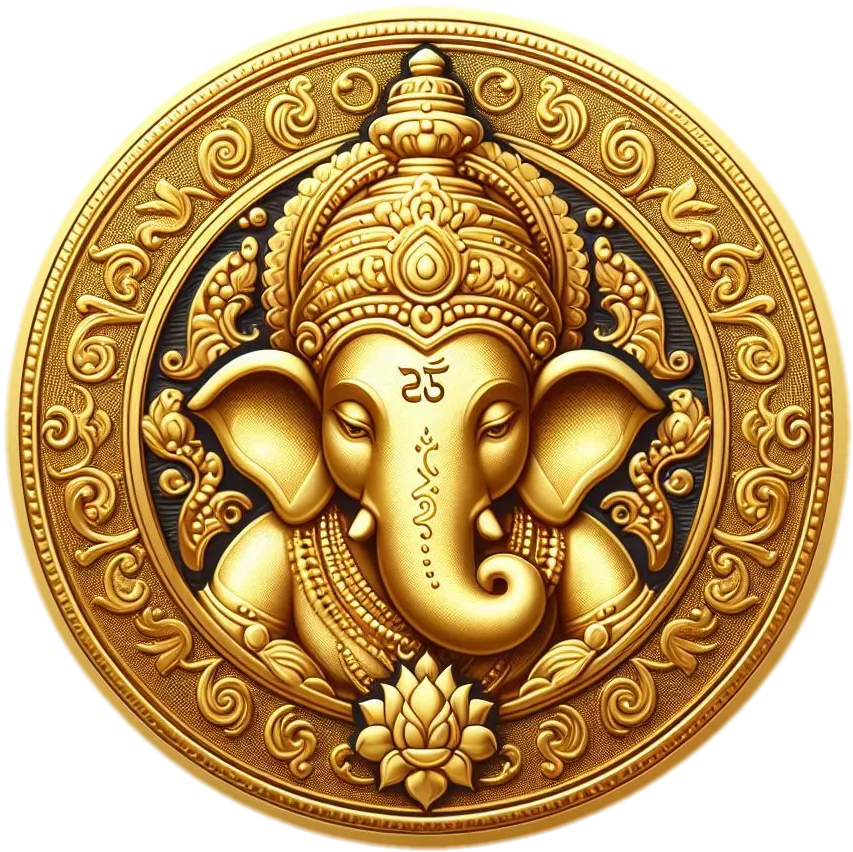 Ganesha Gold Coin Png Transparent Background - Royalty Free Ganesh Gold Coin Image | Pngmagic Free Download Ganesha Gold Coin Png Transparent Background - High Quality Ganesh Gold Coin PNG Image