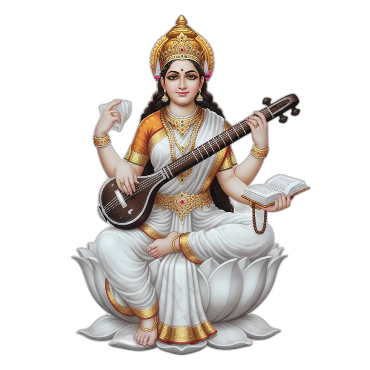 Free Download Goddess Saraswati Png For Poster Design - High Quality Saraswati Png Transparent PNG