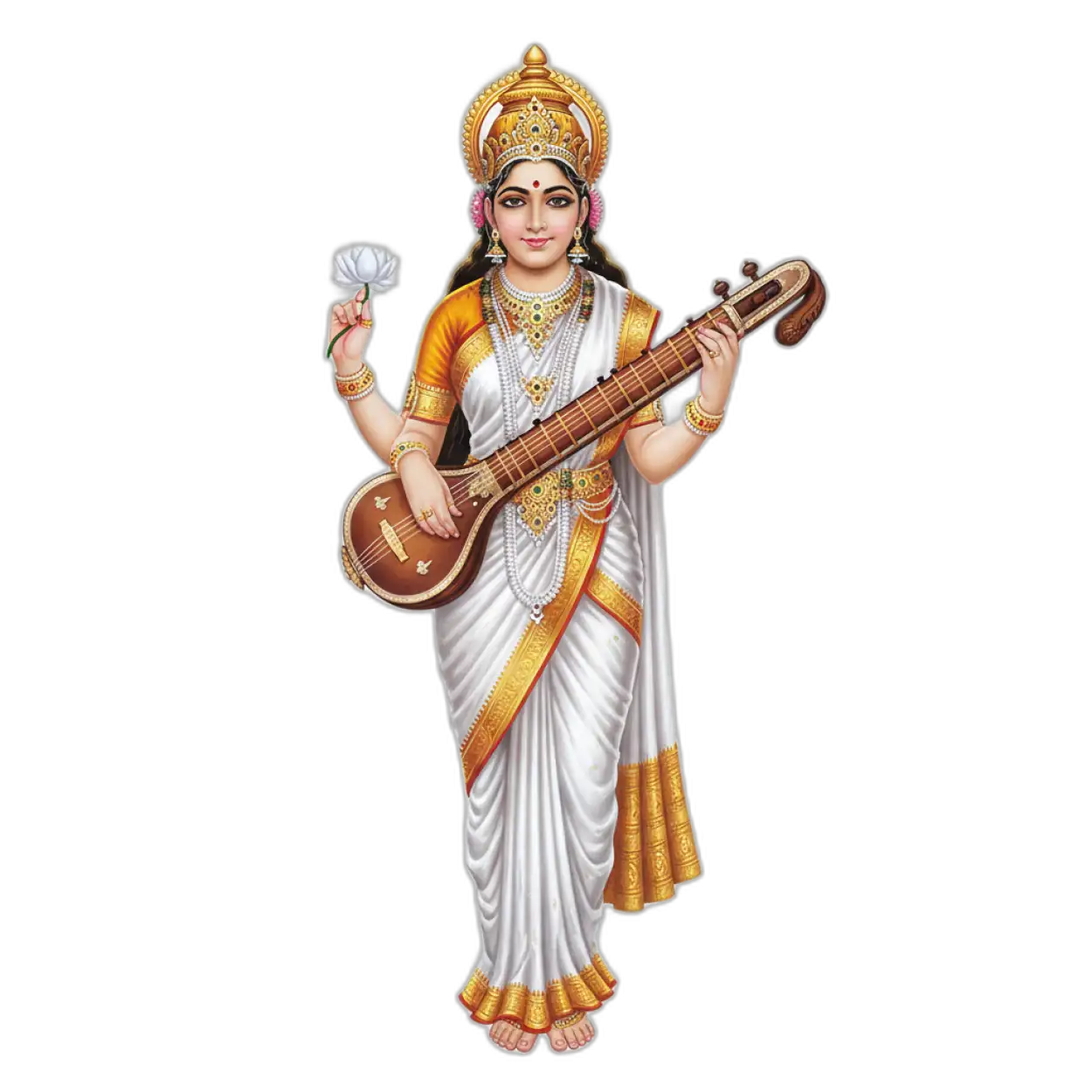 Goddess Saraswati Png Full Body Without Background For Banner Design - Royalty Free Saraswati Png Image | Pngmagic Free Download Goddess Saraswati Png Full Body Without Background For Banner Design - High Quality Saraswati Png PNG Image