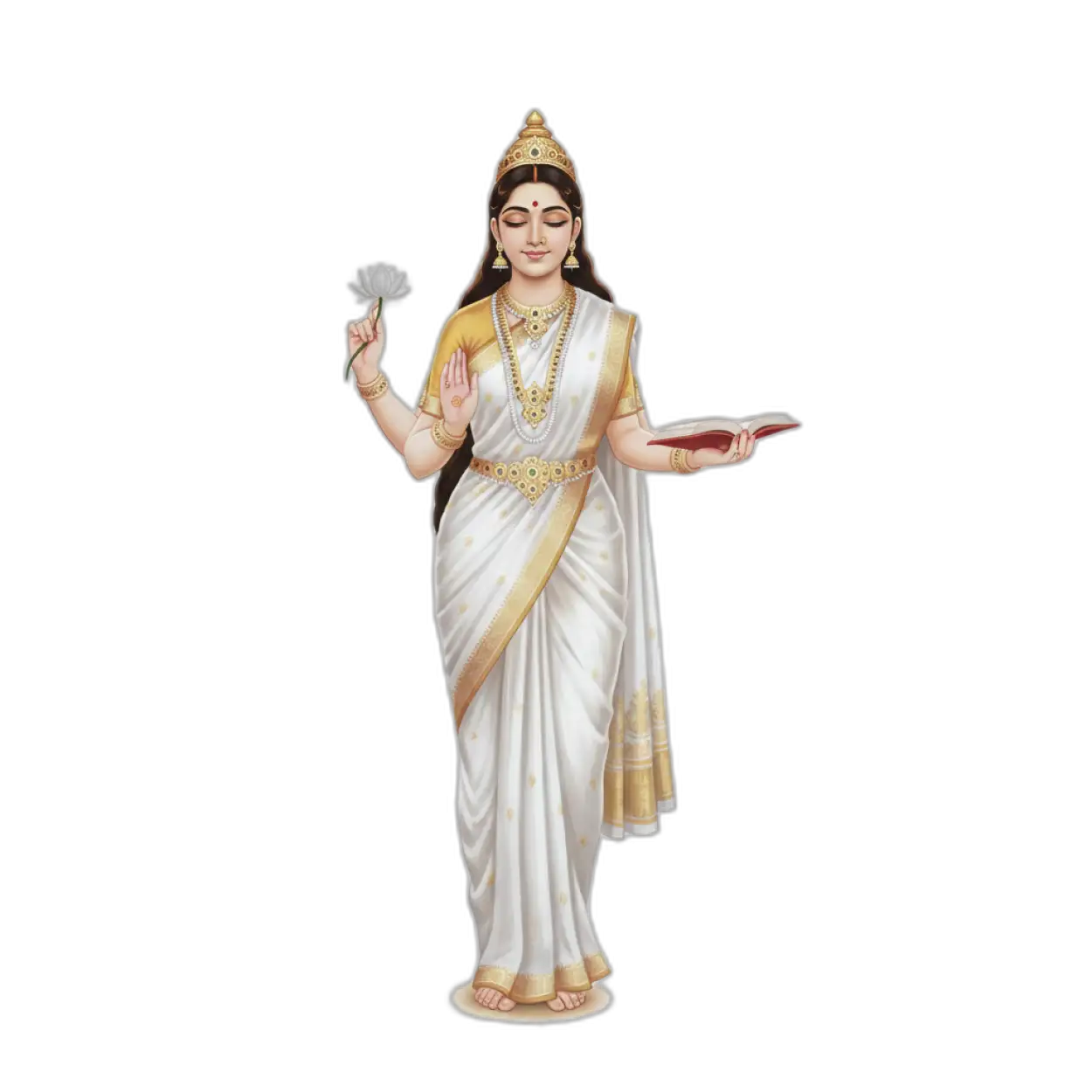 Free Download Goddess Saraswati Png Full Body - High Quality Saraswati Png Transparent PNG
