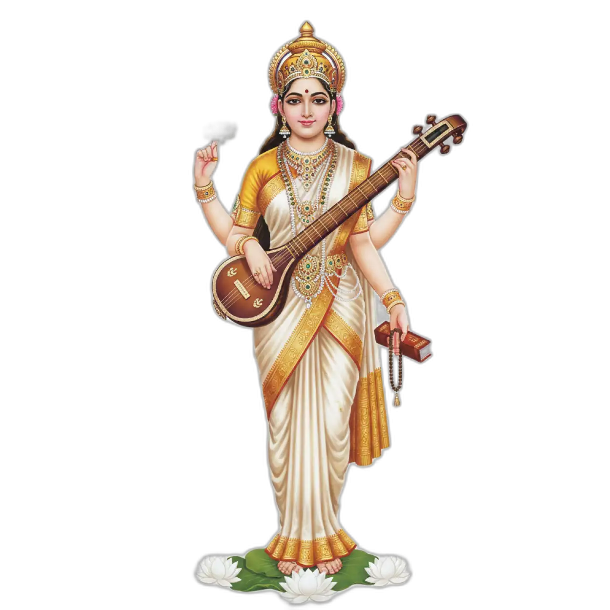 Free Download Goddess Saraswati Png Hd Download - High Quality Saraswati Png Transparent PNG