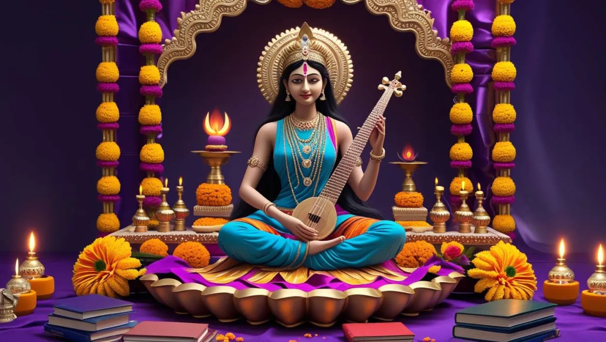 Free Download Goddess Saraswati Puja Full Hd Photos - High Quality Saraswati Puja Hd Photos Background