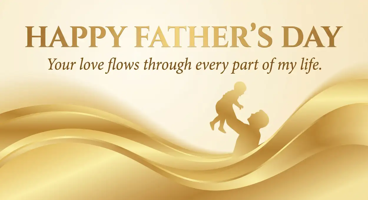 Free Download Gold Fathers Day Greeting Card - High Quality Happy Fathers Day Greeting Card Image