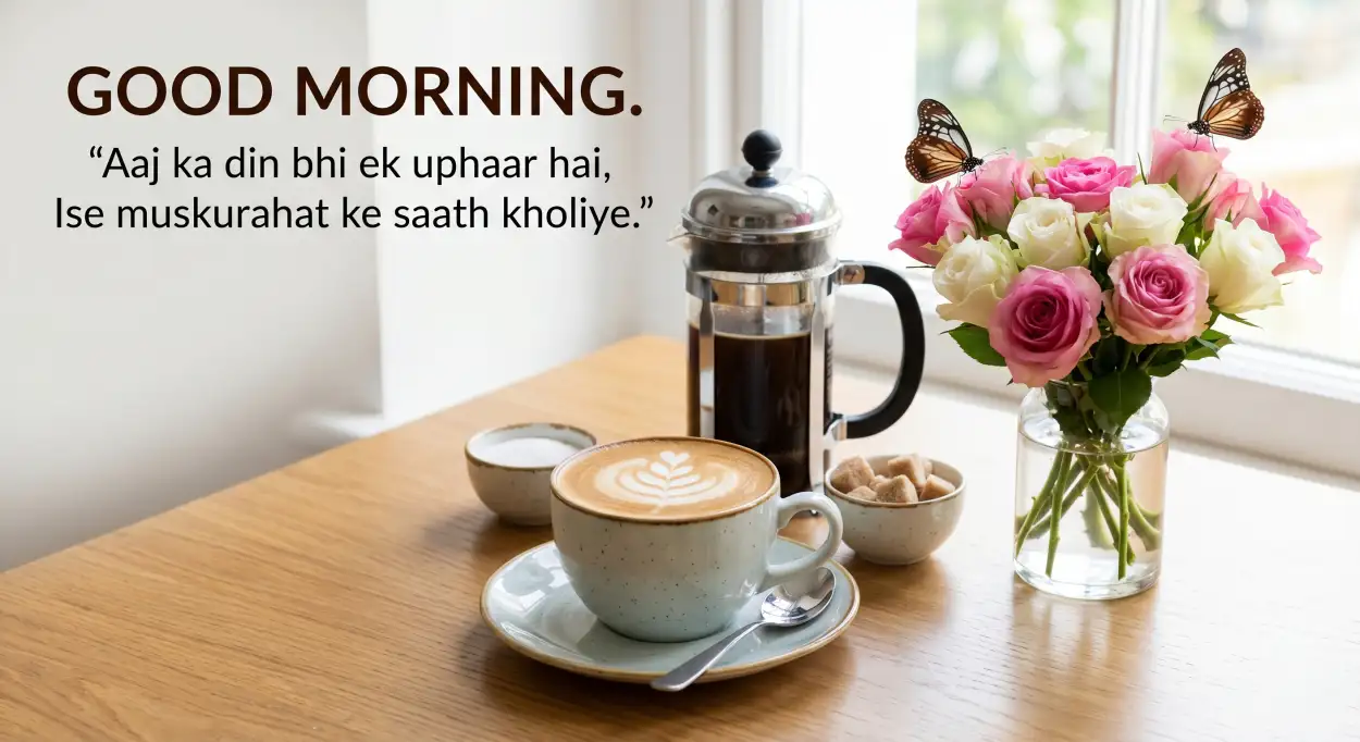 Free Download Good Morning Coffee And Flowers With Quotes - High Quality Good Morning Flowers And Coffee Image