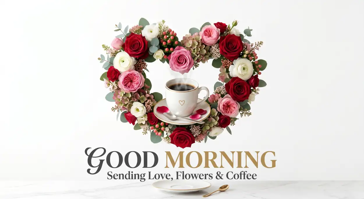 Free Download Good Morning Flowers And Coffee Beautiful Floral Arrangement - High Quality Good Morning Flowers And Coffee Image