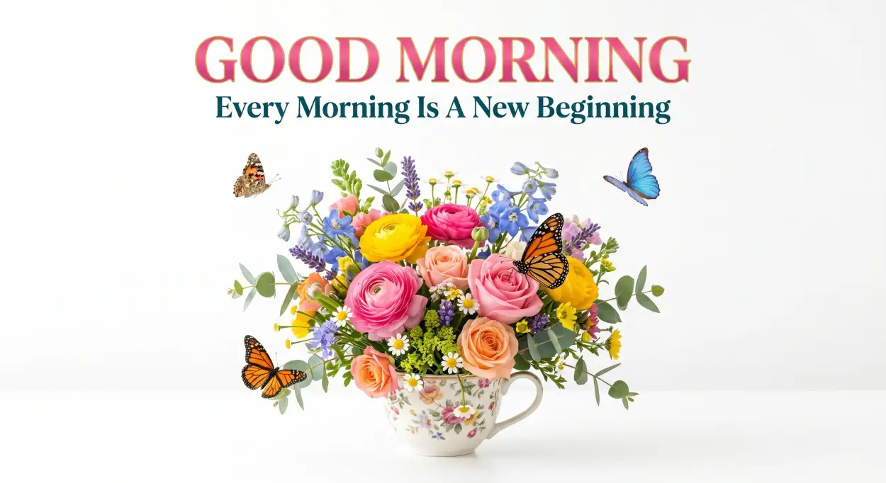 Free Download Good Morning Flowers And Coffee Clipart Images - High Quality Good Morning Flowers And Coffee Image
