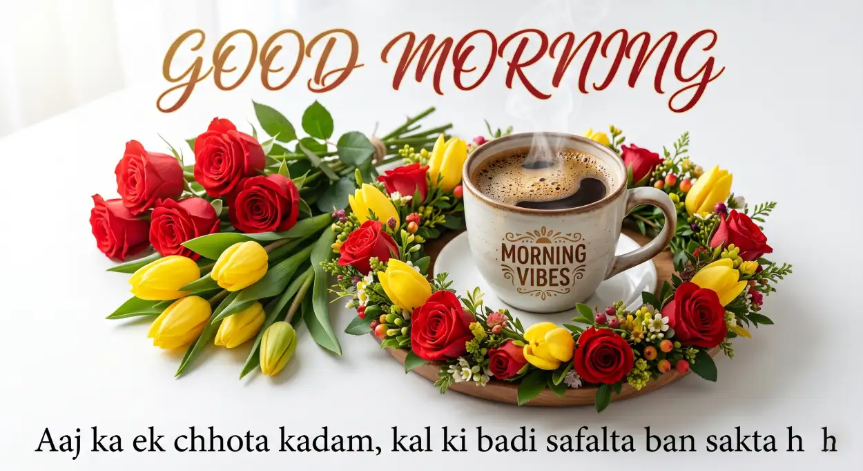 Free Download Good Morning Flowers And Coffee For Facebook - High Quality Good Morning Flowers And Coffee Image