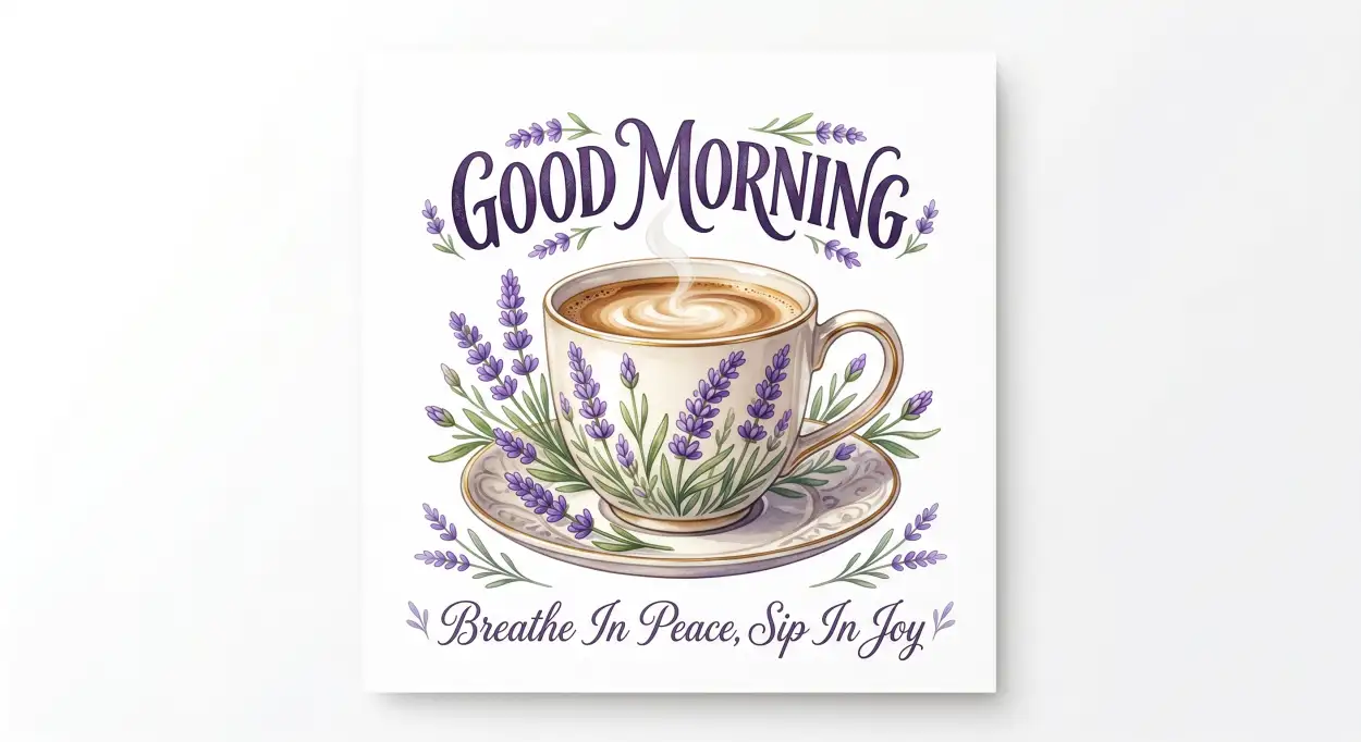 Free Download Good Morning Flowers And Coffee Greeting Card Design - High Quality Good Morning Flowers And Coffee Image