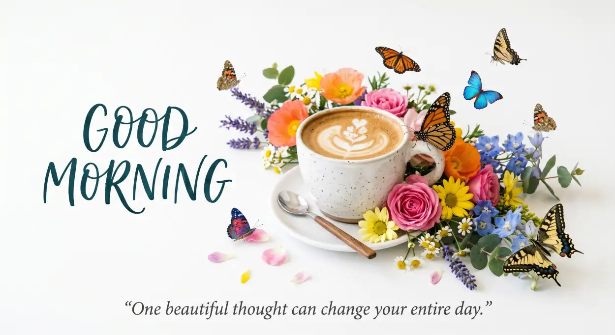 Free Download Good Morning Flowers And Coffee Greeting Wallpaper - High Quality Good Morning Flowers And Coffee Image