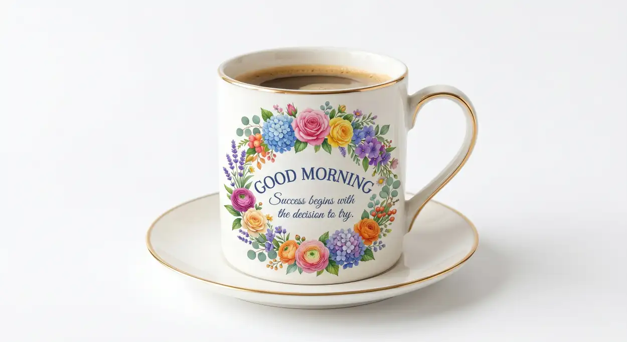 Free Download Good Morning Flowers And Coffee Transparent Png - High Quality Good Morning Flowers And Coffee Transparent PNG