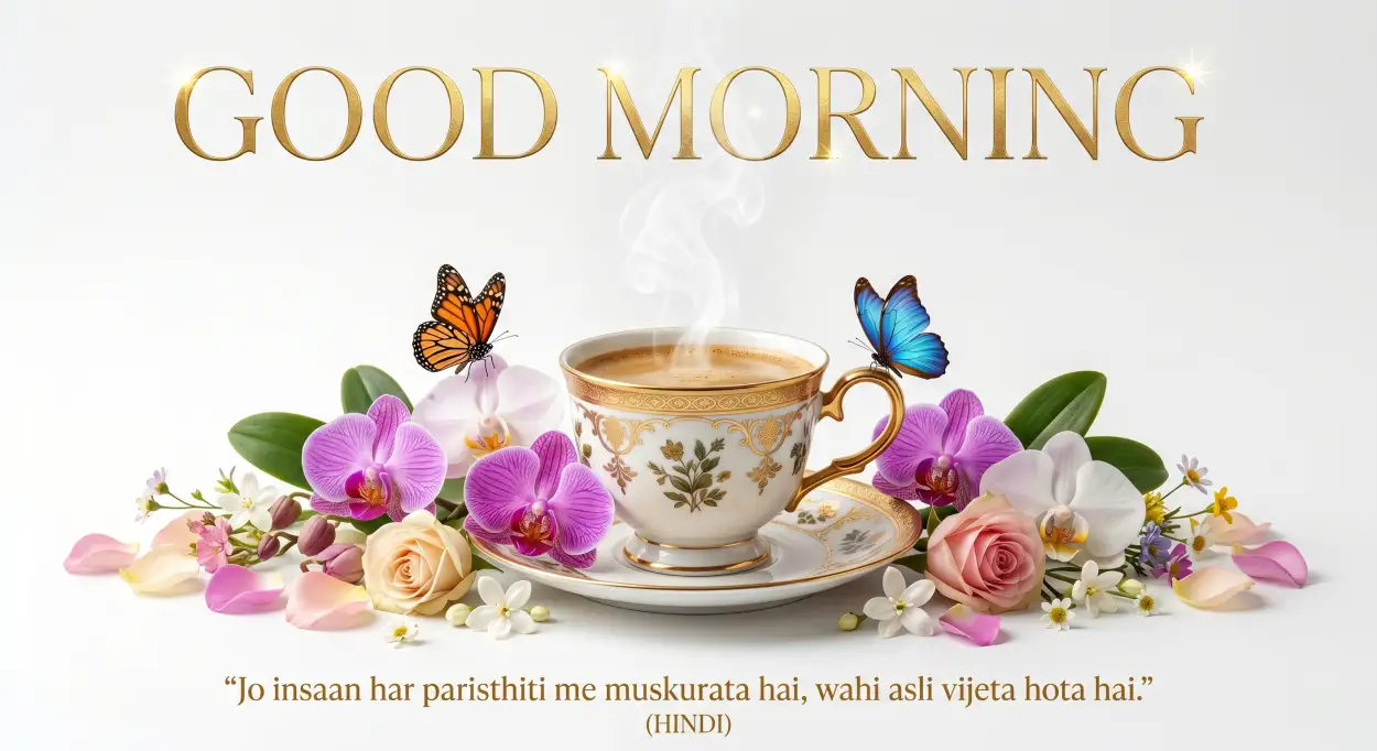 Free Download Good Morning Flowers And Coffee With Nature Background - High Quality Good Morning Flowers And Coffee Background Image