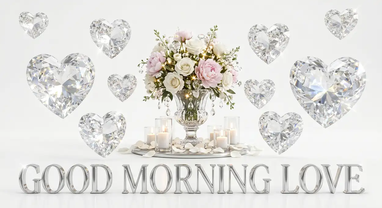 Free Download Good Morning Love Messages With Flowers And Hearts - High Quality Good Morning Love Messages Image