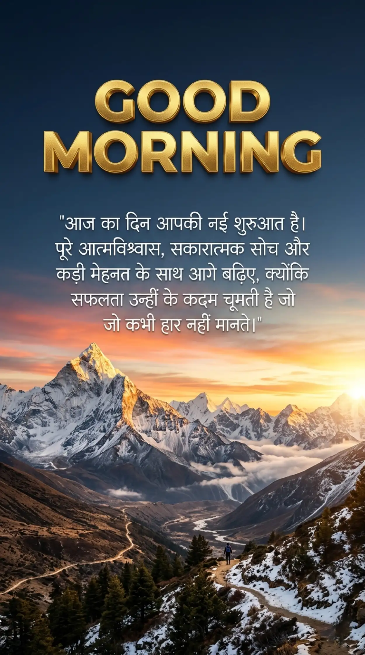 Free Download Good Morning Powerful Quotes Hindi - High Quality Good Morning Motivational Quotes Hindi Image