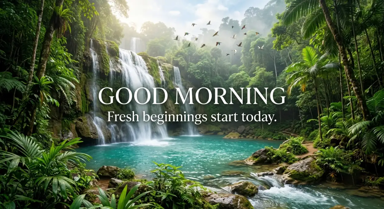 Free Download Good Morning Waterfall Images - High Quality Good Morning Nature Image