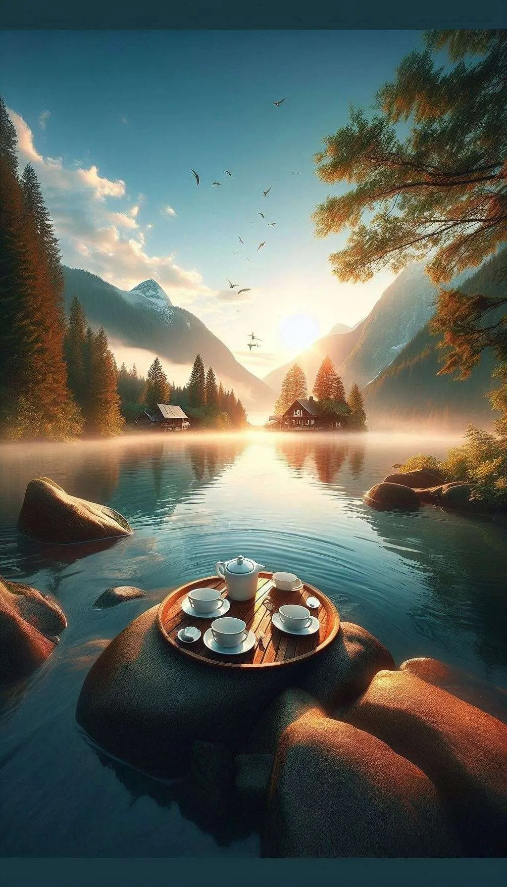 Good Morning Wishes With Positive Affirmations And Peaceful Landscapes - Royalty Free Good Morning Image | Pngmagic Free Download Good Morning Wishes With Positive Affirmations And Peaceful Landscapes - High Quality Good Morning Background