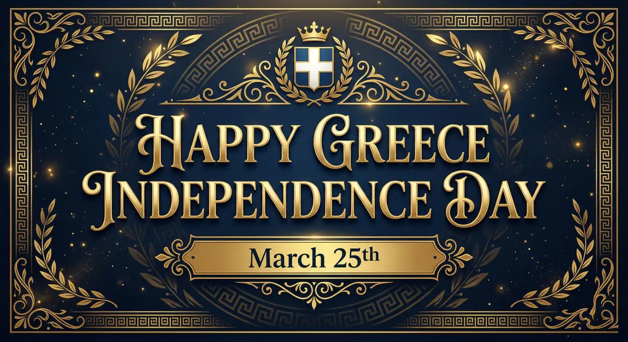 Free Download Greece Independence Day Banner Design - High Quality Happy Greece Independence Day 2026 Image