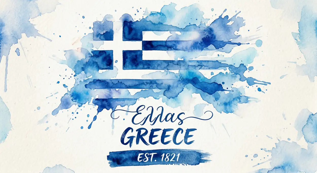 Free Download Greece Independence Day Typography Design - High Quality Happy Greece Independence Day 2026 Image