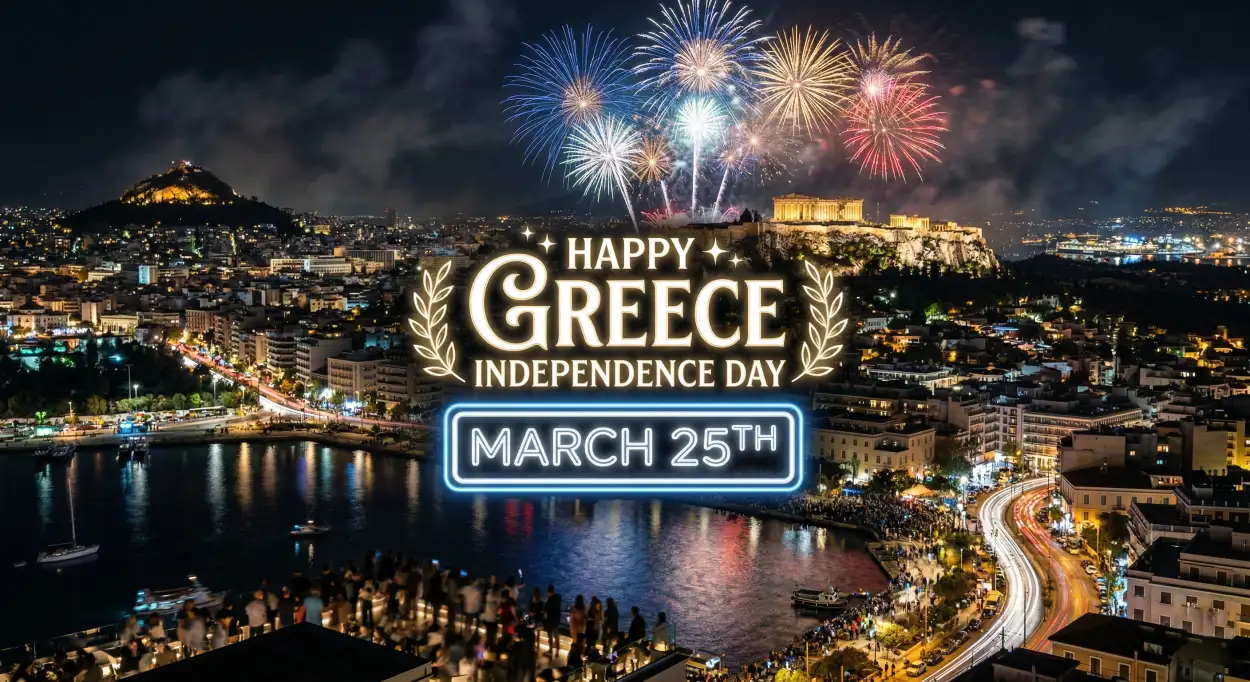 Free Download Greece National Day Wishes Images - High Quality Happy Greece Independence Day 2026 Image