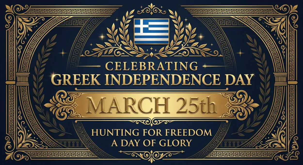 Free Download Greek Independence Day Flyer Design - High Quality Happy Greece Independence Day 2026 Image